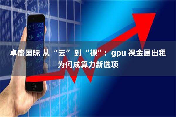 卓盛国际 从 “云” 到 “裸”：gpu 裸金属出租为何成算力新选项